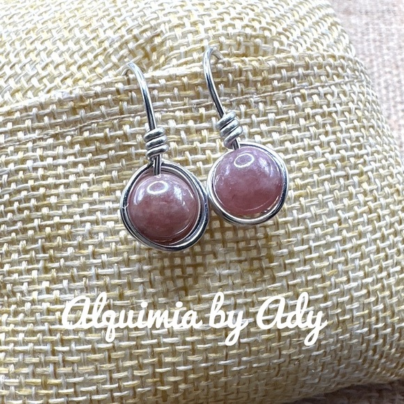 Peach moonstone silver Victorian drops spheres dangle earrings - Picture 1 of 10